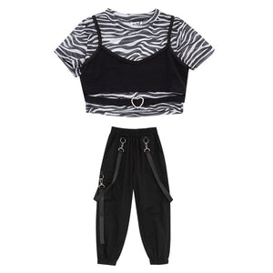 Girls Summer Clothes and Suits Kids Teen Jazz Dance Costumes Hip-hop Street Dance Tracksuit - Boaties Collective