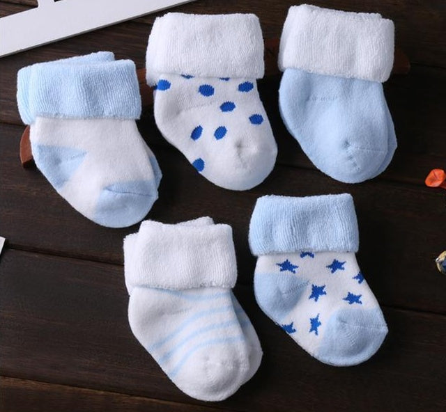 5 pairs Baby Socks Floor Non-slip Cotton Cartoon Doll socks with bells Baby Girls Boys Soft Cute Accessories - Boaties Collective