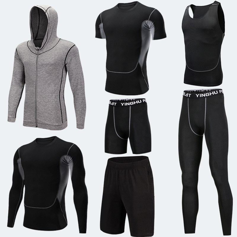 Running Workout Clothes Men 7pcs / sets Compression Running Basketball Games Jogging Tights set of underwear Gym Fitness sports sets - Boaties Collective