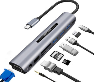 USB C HUB docking station 9 in 1Type-C HDMI VGA low temperature mobile computer expansion docking accessories - Boaties Collective