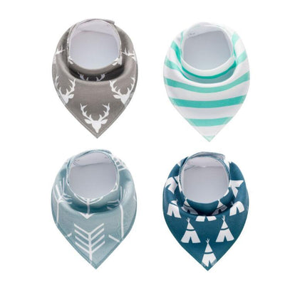 4pcs Lot Bibs Burp Cloth Print Arrow Wave Triangle Baby Bibs Cotton Bandana Accessories - Boaties Collective