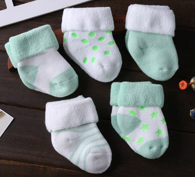 5 pairs Baby Socks Floor Non-slip Cotton Cartoon Doll socks with bells Baby Girls Boys Soft Cute Accessories - Boaties Collective