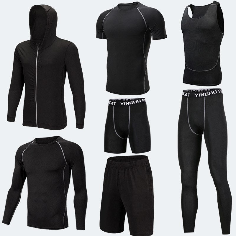 Running Workout Clothes Men 7pcs / sets Compression Running Basketball Games Jogging Tights set of underwear Gym Fitness sports sets - Boaties Collective