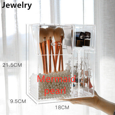 Clear Plastic Makeup Brush Storage Box with Cover Jewelry Earring Organizer Acrylic Makeup Organizer - Boaties Collective