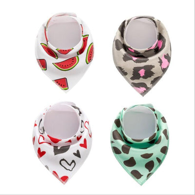 4pcs Lot Bibs Burp Cloth Print Arrow Wave Triangle Baby Bibs Cotton Bandana Accessories - Boaties Collective