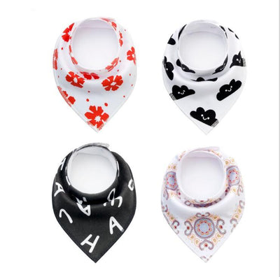 4pcs Lot Bibs Burp Cloth Print Arrow Wave Triangle Baby Bibs Cotton Bandana Accessories - Boaties Collective