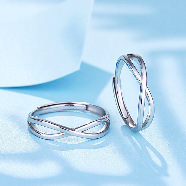 S925 Silver Couple Ring, A Pair Of Simple Long-Distance Dating, Couple Rings For Men And Women, Students Give Gifts To Their Girlfriends - Boaties Collective