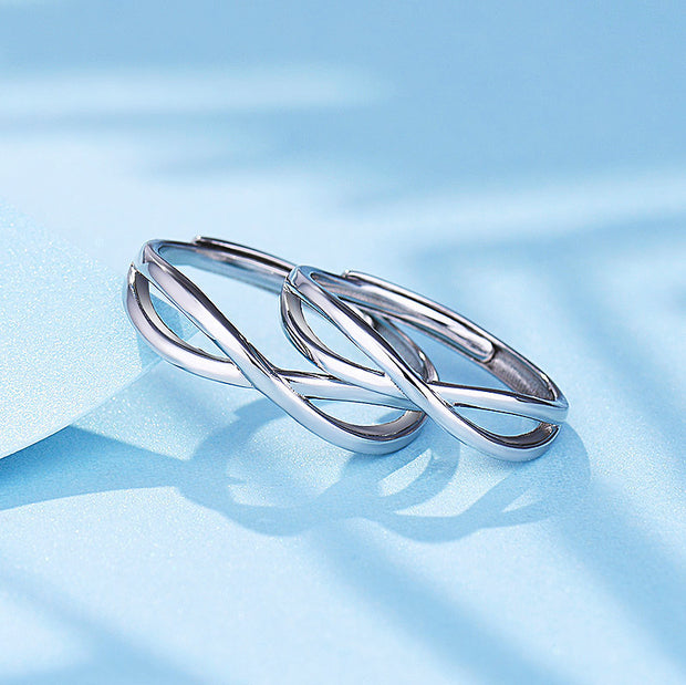 S925 Silver Couple Ring, A Pair Of Simple Long-Distance Dating, Couple Rings For Men And Women, Students Give Gifts To Their Girlfriends - Boaties Collective