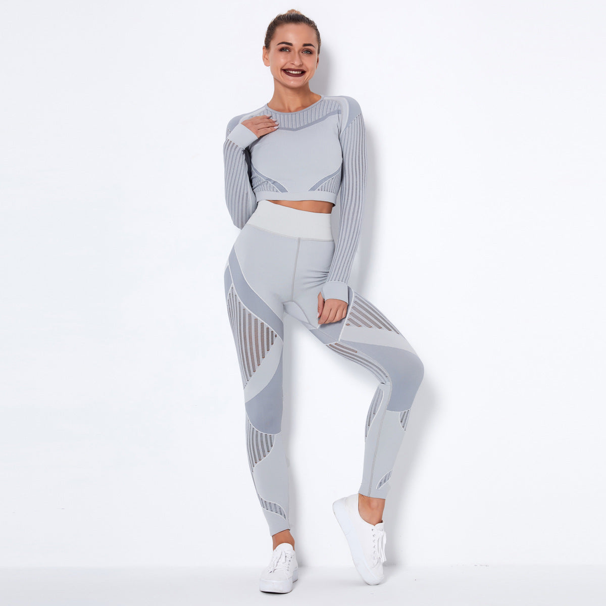 Seamless Knitted Absorbent Yoga Long-Sleeved Suit Yoga Wearsuit - Boaties Collective