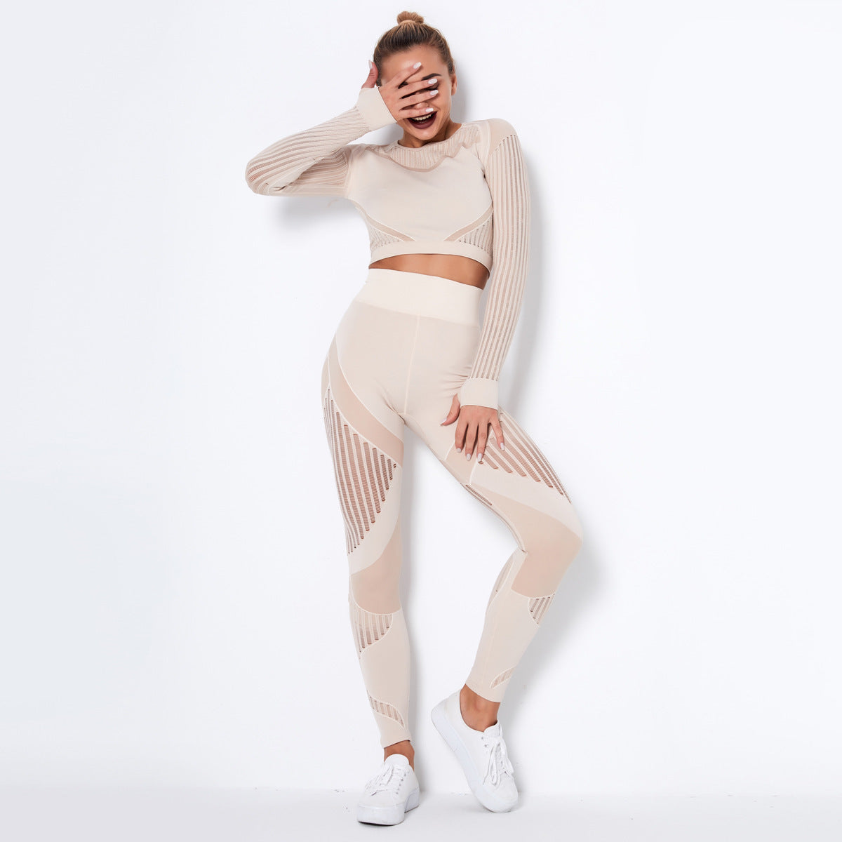 Seamless Knitted Absorbent Yoga Long-Sleeved Suit Yoga Wearsuit - Boaties Collective