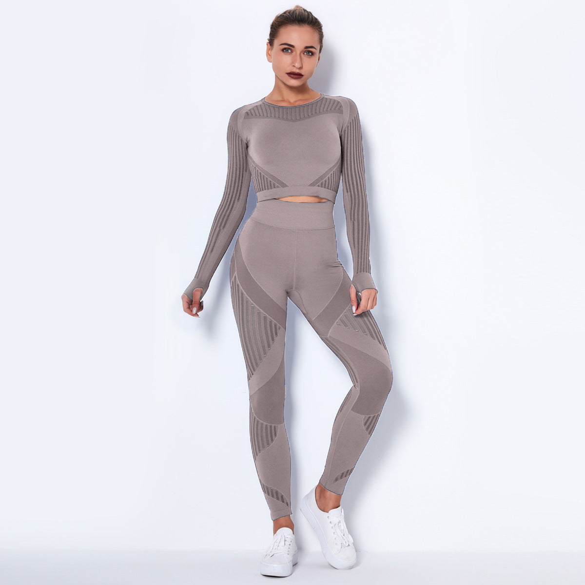 Seamless Knitted Absorbent Yoga Long-Sleeved Suit Yoga Wearsuit - Boaties Collective