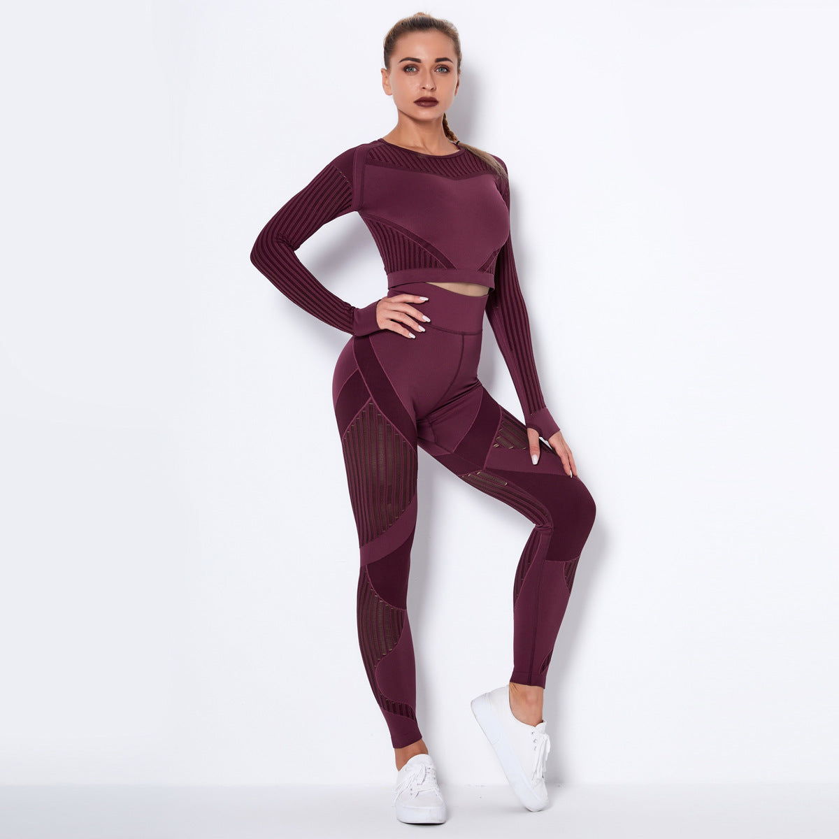 Seamless Knitted Absorbent Yoga Long-Sleeved Suit Yoga Wearsuit - Boaties Collective