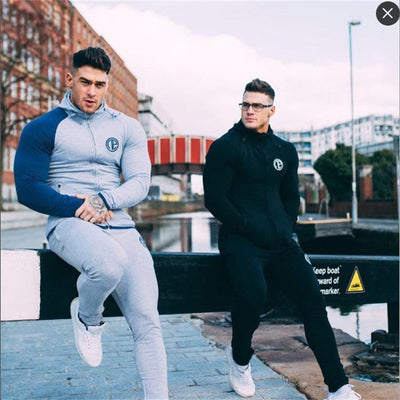 New muscle fitness bodyguard men running jogging jacket, zipper sweater - Boaties Collective