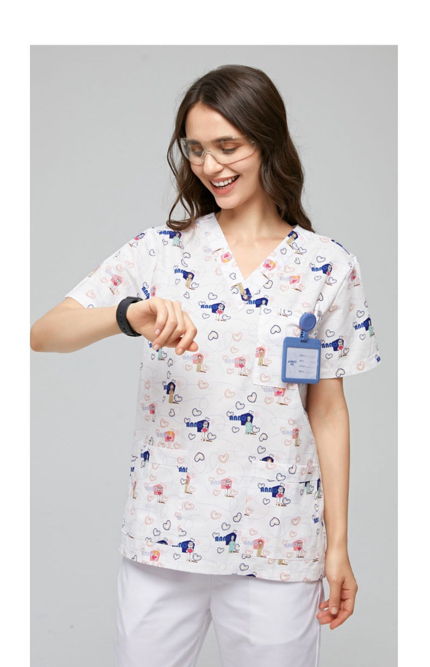 Hand Washing Suit Polyester Cotton Printed Pet Doctor Nurse Work Uniforms - Boaties Collective