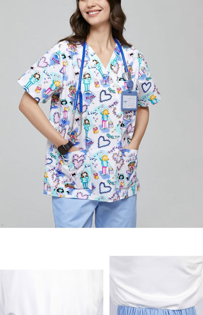 Hand Washing Suit Polyester Cotton Printed Pet Doctor Nurse Work Uniforms - Boaties Collective