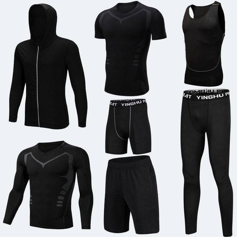 Running Workout Clothes Men 7pcs / sets Compression Running Basketball Games Jogging Tights set of underwear Gym Fitness sports sets - Boaties Collective