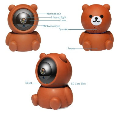 Bear Camera1080P Wifi IP Camera Auto Tracking IR Night Vision Home Security Camera - Boaties Collective