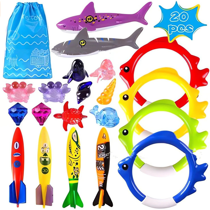 Diving Toys 20PCs Children's Swimming Pool Treasure Hunting Toys - Boaties Collective