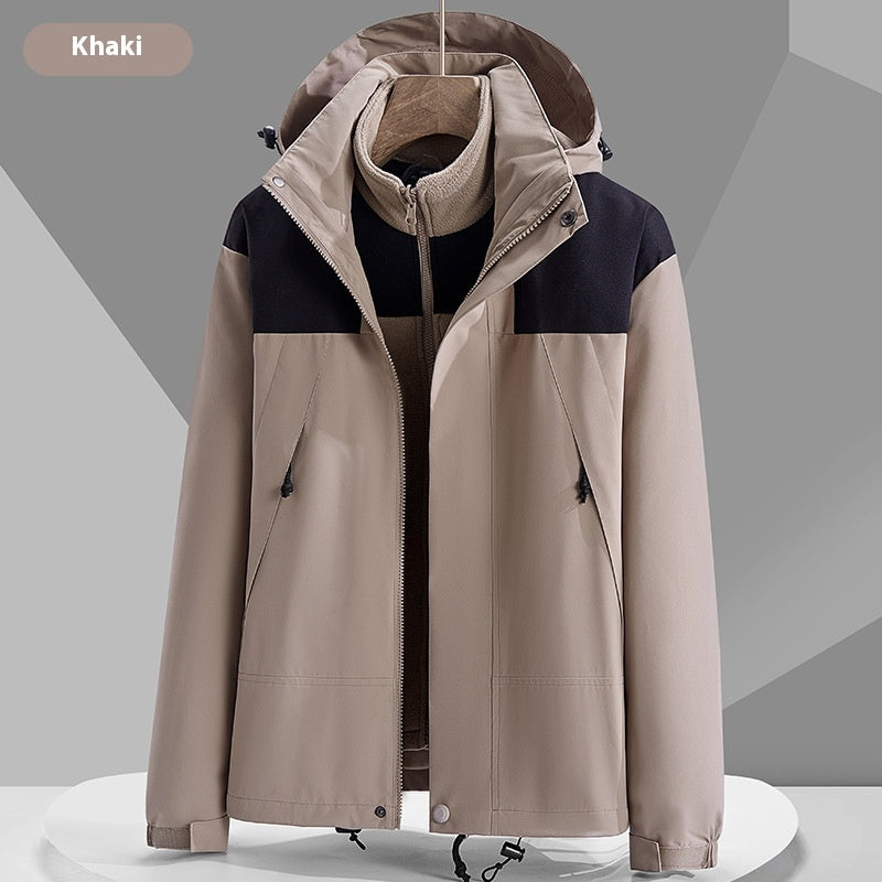 Hooded Windbreaker Unisex Fashion Colorblock Zip-up Jacket With Pockets Waterproof Outwear For Women Men Clothing - Boaties Collective