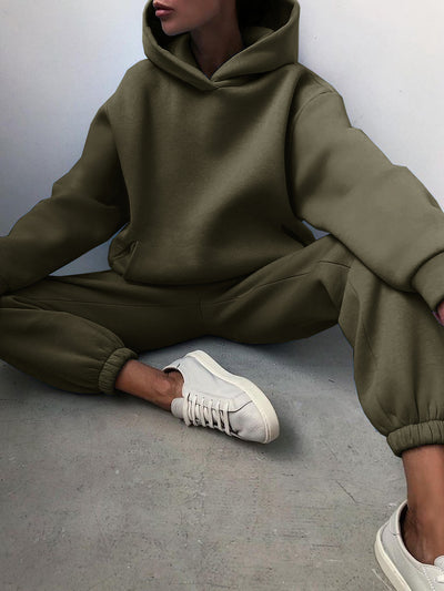 Women's Casual Hooded Sweater Two-piece Suit Clothes Hoodie Tracksuit - Boaties Collective