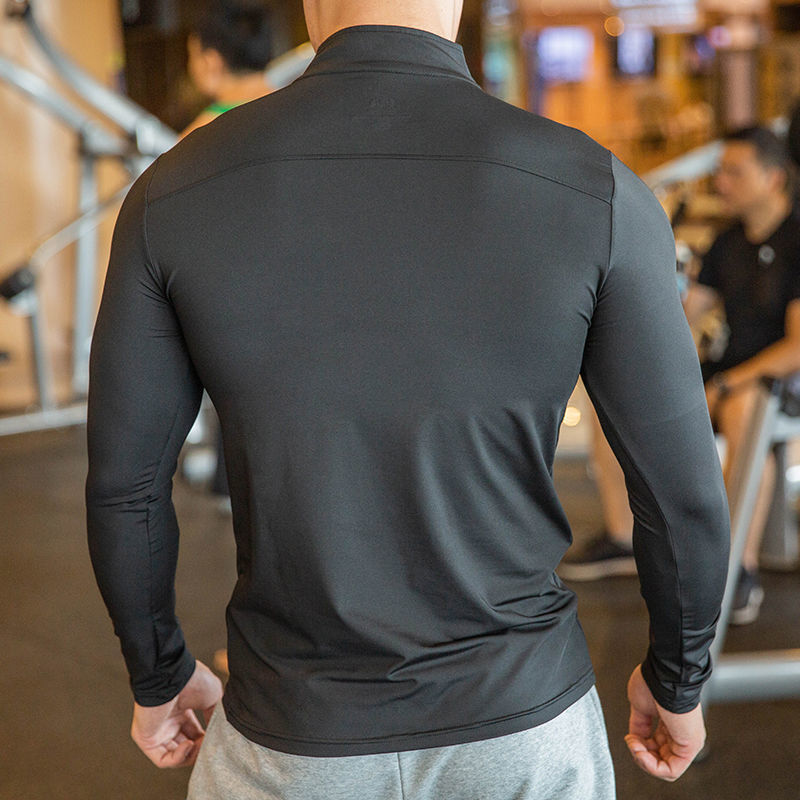 Half Zipper Fitness Long Sleeve Men Running Sweat Absorption - Boaties Collective