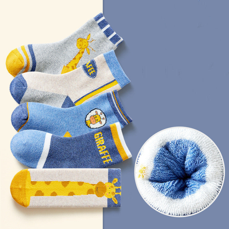 Cartoon Boys And Girls Winter Thickened Cotton Socks In The Tube - Boaties Collective