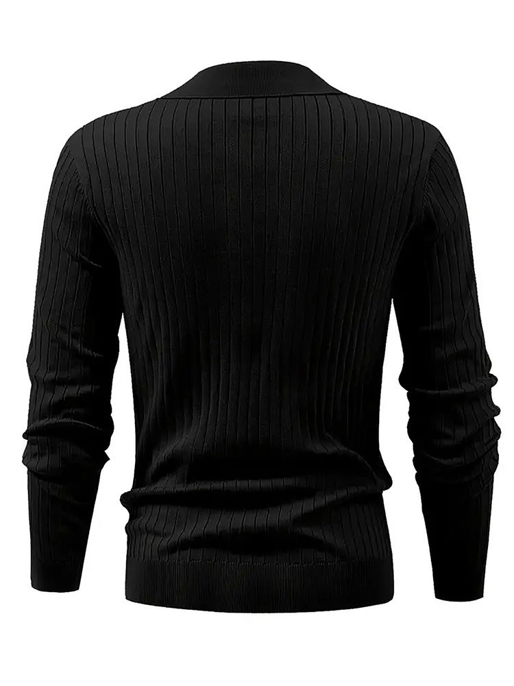 Fashionable waffle weave long sleeve polo shirt - Boaties Collective