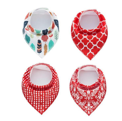 4pcs Lot Bibs Burp Cloth Print Arrow Wave Triangle Baby Bibs Cotton Bandana Accessories - Boaties Collective