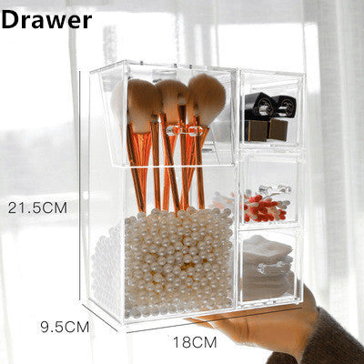 Clear Plastic Makeup Brush Storage Box with Cover Jewelry Earring Organizer Acrylic Makeup Organizer - Boaties Collective