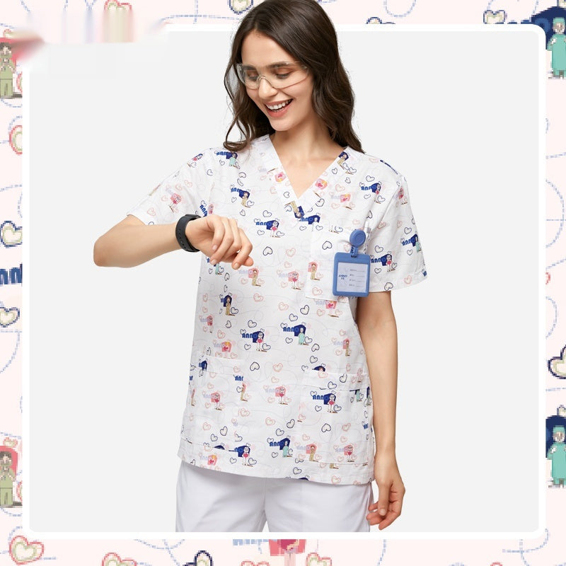 Hand Washing Suit Polyester Cotton Printed Pet Doctor Nurse Work Uniforms - Boaties Collective