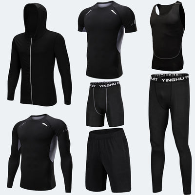 Running Workout Clothes Men 7pcs / sets Compression Running Basketball Games Jogging Tights set of underwear Gym Fitness sports sets - Boaties Collective