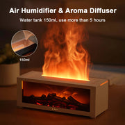 New Flame Aromatherapy Machine Colorful Essential Oil Diffuser Home Large Fog Volume Flame Humidifier 3D Flame Fireplace Machine - Boaties Collective
