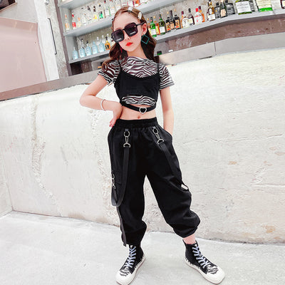 Girls Summer Clothes and Suits Kids Teen Jazz Dance Costumes Hip-hop Street Dance Tracksuit - Boaties Collective