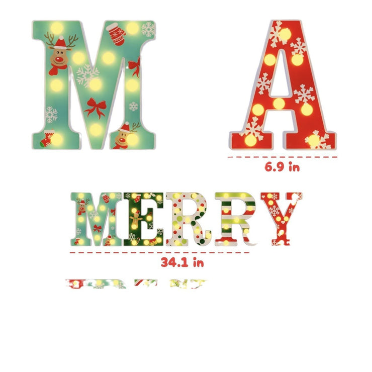 Merry Christmas Letter Light JOY Decorative Letters Decoration Christmas Home Party Desktop Ambience Light - Boaties Collective