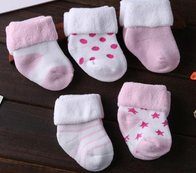 5 pairs Baby Socks Floor Non-slip Cotton Cartoon Doll socks with bells Baby Girls Boys Soft Cute Accessories - Boaties Collective