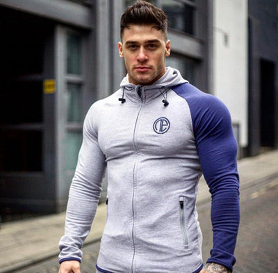 New muscle fitness bodyguard men running jogging jacket, zipper sweater - Boaties Collective