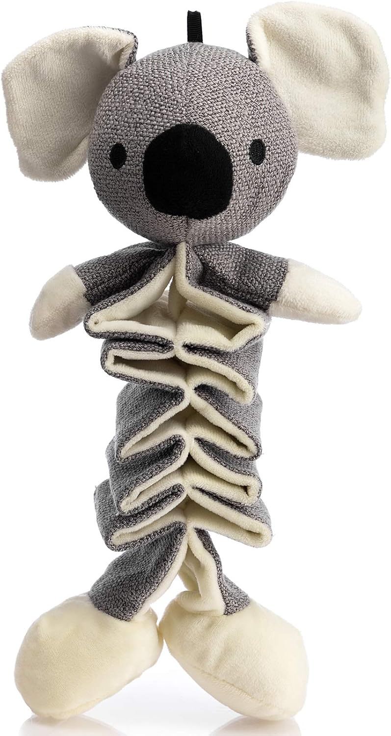 Hollypet Dog Toys Squeaky Toy Partial Stuffed Animal With Crinkle Paper Relieve Boredom For Small Medium And Large Dogs Gray Koala - Boaties Collective