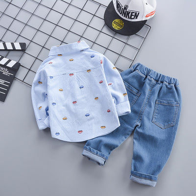 Children's Clothing Autumn Korean Style Autumn Clothing Casual Shirt Two-piece Boy Suit - Boaties Collective