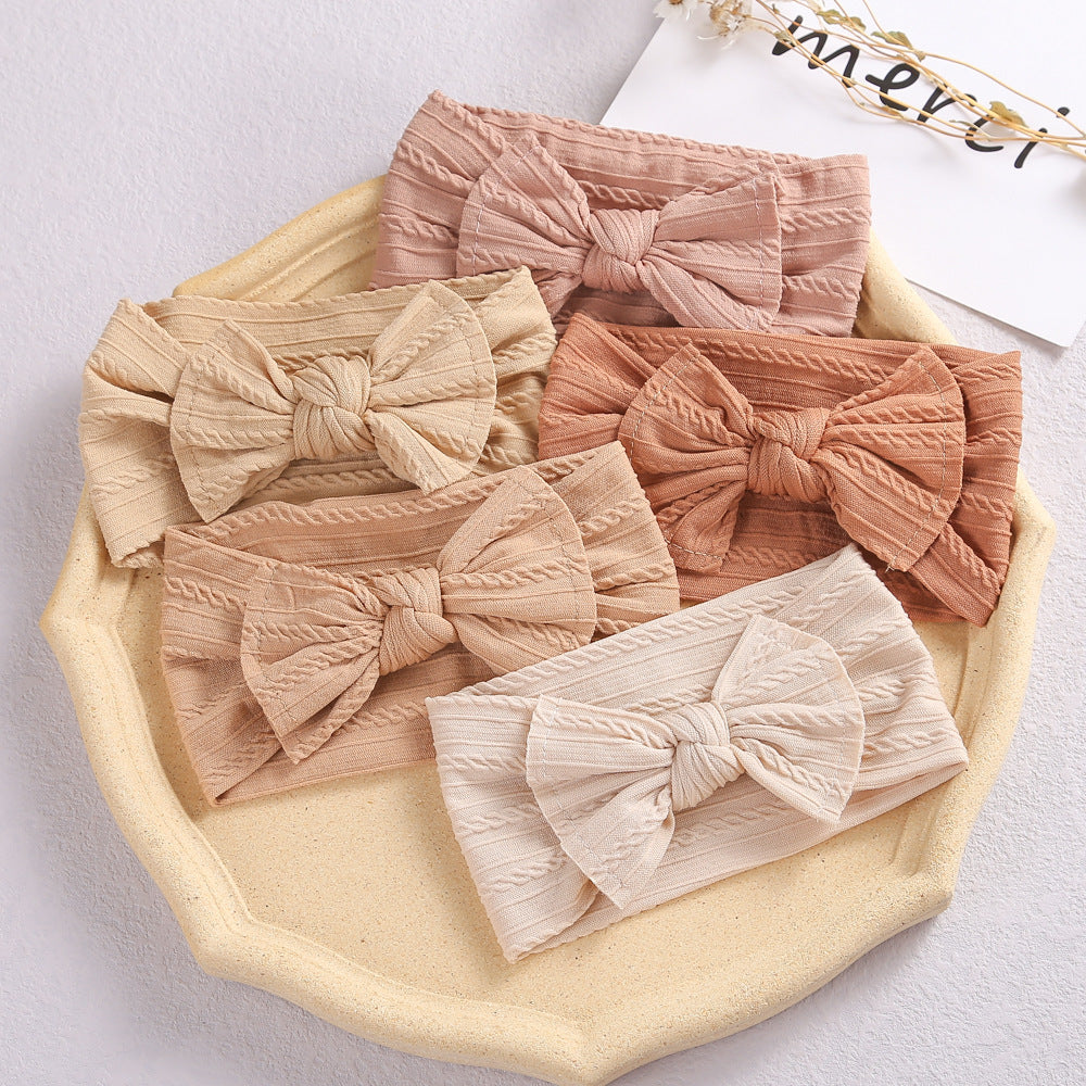 Baby Hair Accessories Elastic Head Bandwidth Edge Nylon Bow Headband For Children - Boaties Collective