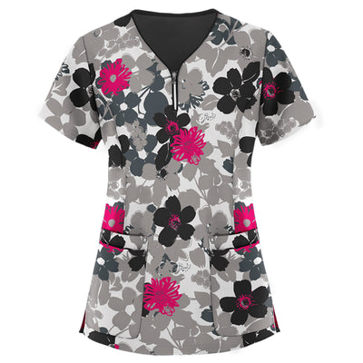 Printed V-Neck scrub tops - Boaties Collective