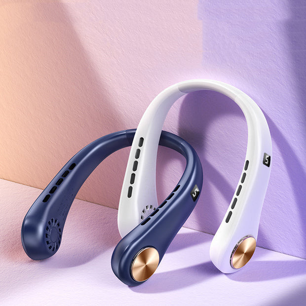 New Mini Neck Fan Portable Bladeless Hanging Neck Rechargeable Air Cooler Mini Summer Sports Fans - Boaties Collective