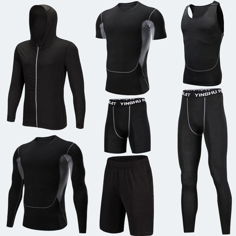 Running Workout Clothes Men 7pcs / sets Compression Running Basketball Games Jogging Tights set of underwear Gym Fitness sports sets - Boaties Collective