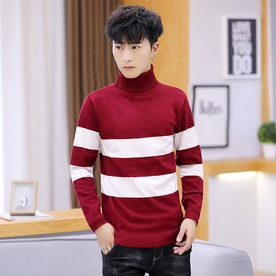 High Neck Striped Sweater Men Fashion Men - Boaties Collective