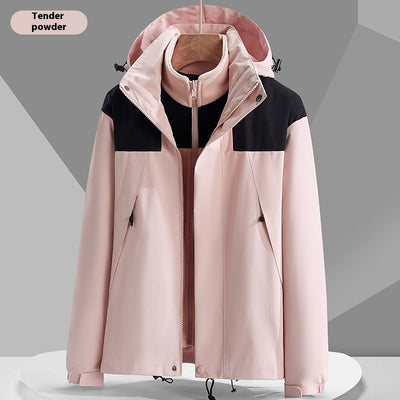 Hooded Windbreaker Unisex Fashion Colorblock Zip-up Jacket With Pockets Waterproof Outwear For Women Men Clothing - Boaties Collective