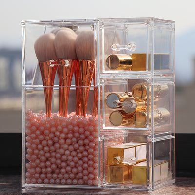 Clear Plastic Makeup Brush Storage Box with Cover Jewelry Earring Organizer Acrylic Makeup Organizer - Boaties Collective