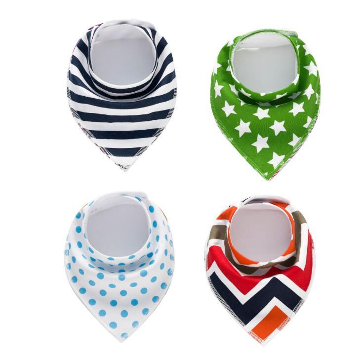 4pcs Lot Bibs Burp Cloth Print Arrow Wave Triangle Baby Bibs Cotton Bandana Accessories - Boaties Collective