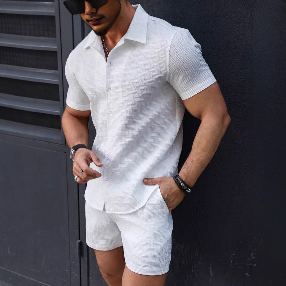 Men's Short-sleeved Casual Two-piece Set - Boaties Collective