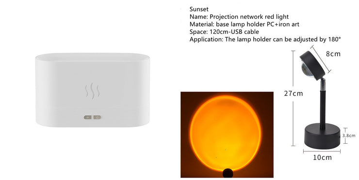 Aroma Diffuser With Flame Light Mist Humidifier Aromatherapy Diffuser With Waterless Auto-Off Protection For Spa Home Yoga Office - Boaties Collective