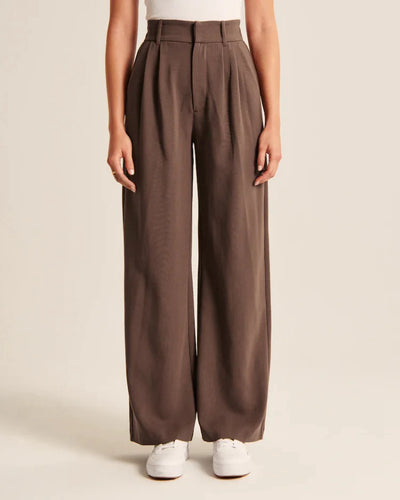 High Waist Straight Trousers With Pockets Wide Leg Casual Pants For Women - Boaties Collective