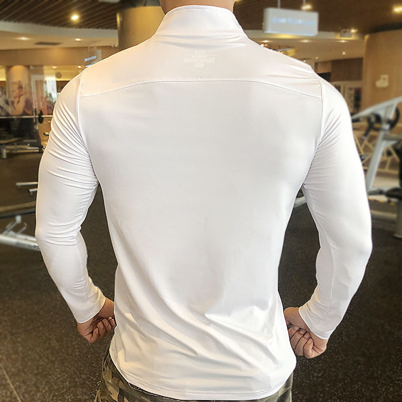 Half Zipper Fitness Long Sleeve Men Running Sweat Absorption - Boaties Collective